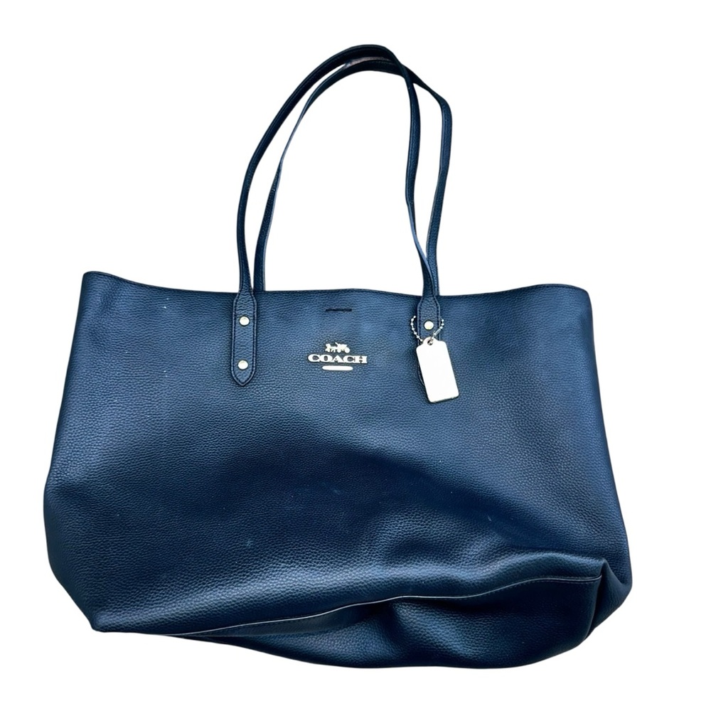 COACH Town Tote Large Leather Shoulder Bag Chalk 72673